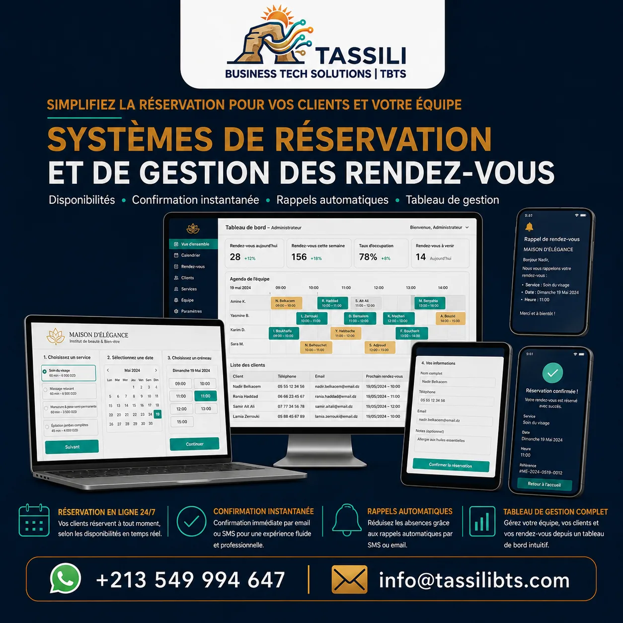 Réservation et gestion des rendez-vous